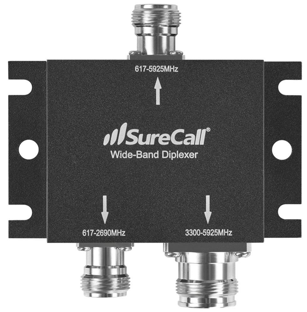 2-Way UWB Diplexer DC Bypass with 4.3-10 Female and N-Female