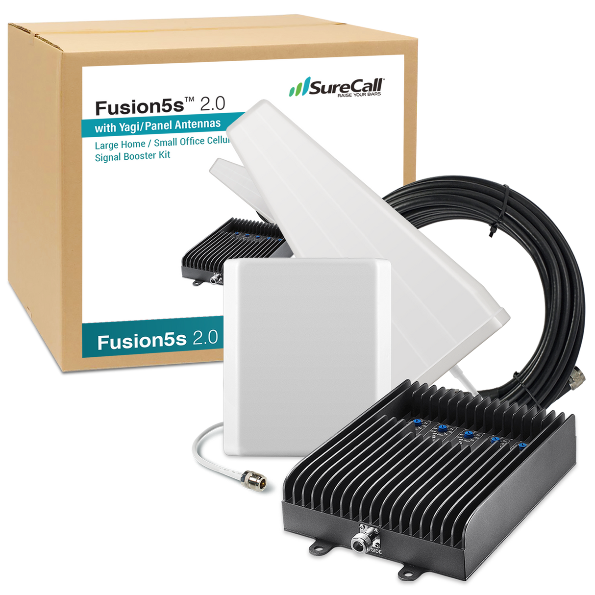 SureCall Fusion5s 2.0 Signal Booster with Yagi and Panel Antennas