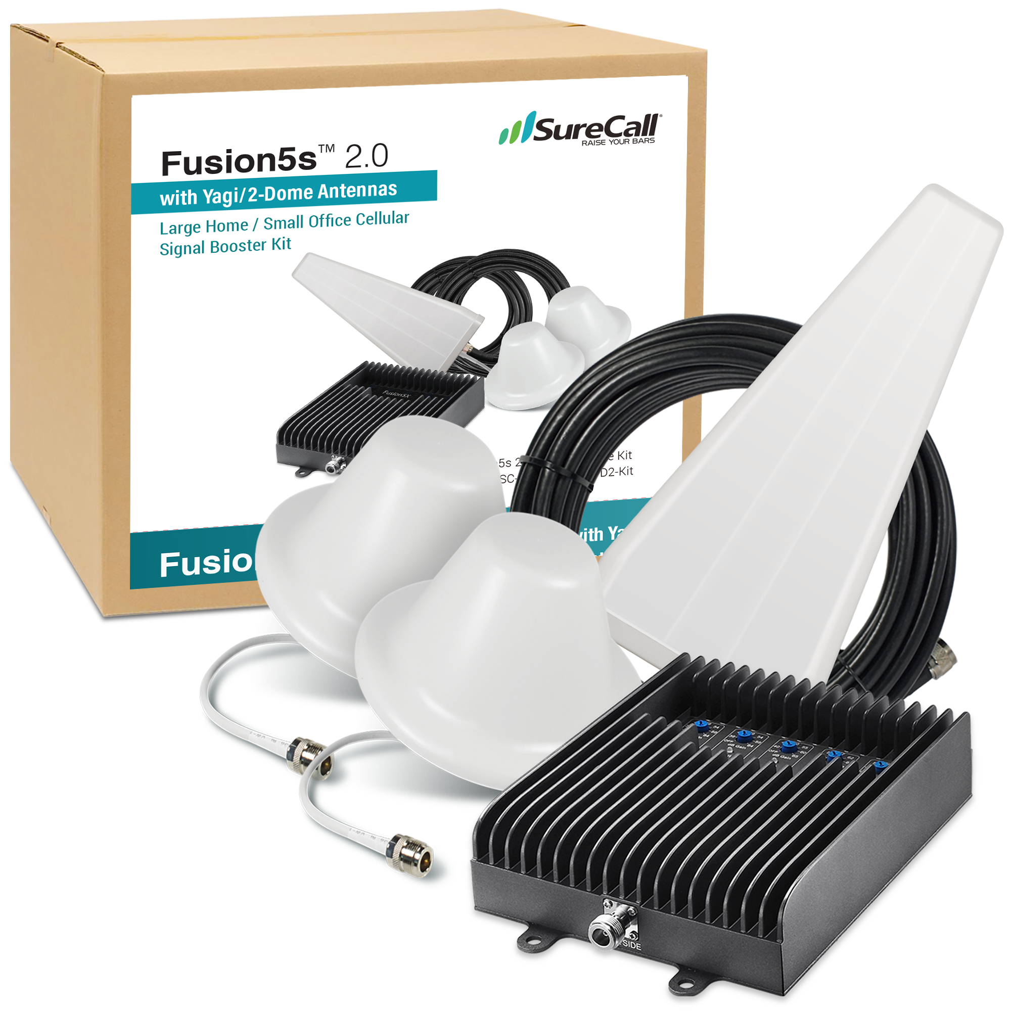 antenna booster box SureCall Fusion5s Yagi/2-Panel Signal-Booster Kit