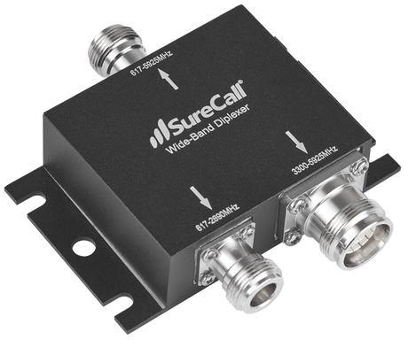 2-Way UWB Diplexer DC Bypass with 4.3-10 Female and N-Female